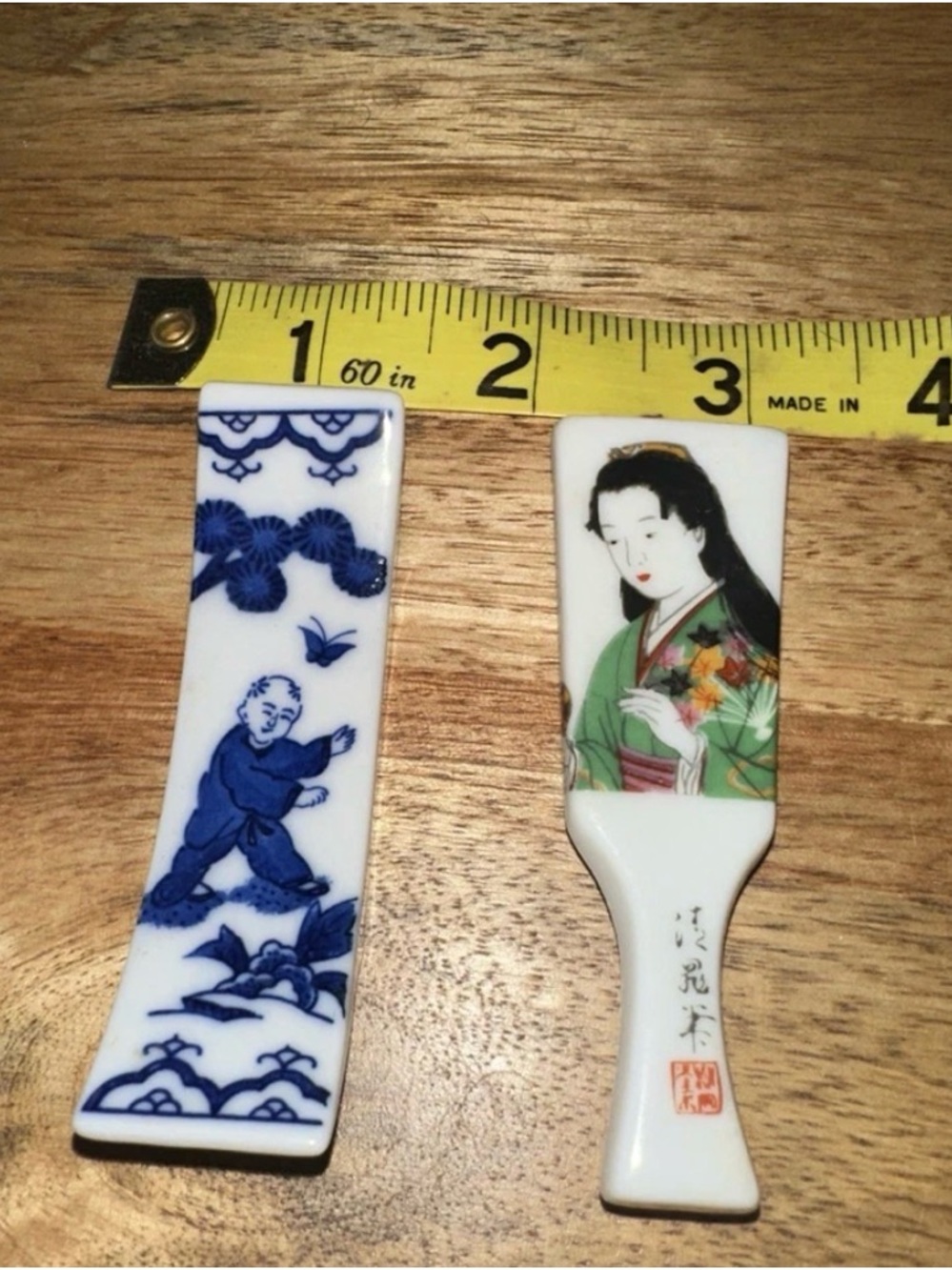 Ceramic Japanese Geisha & Blue and white Decorative Chopstick Rests